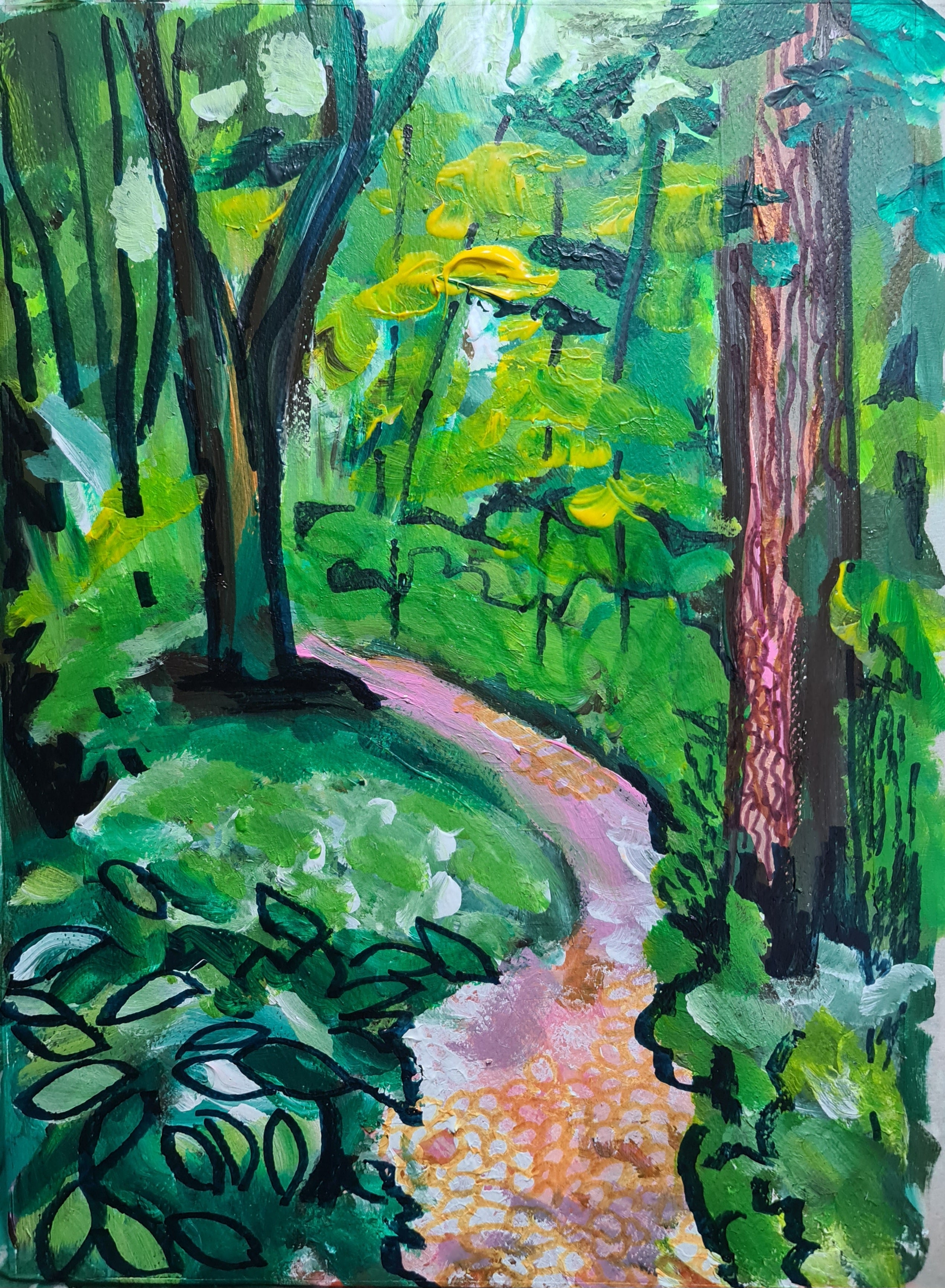 Path Through Woods - Original Acrylic Painting