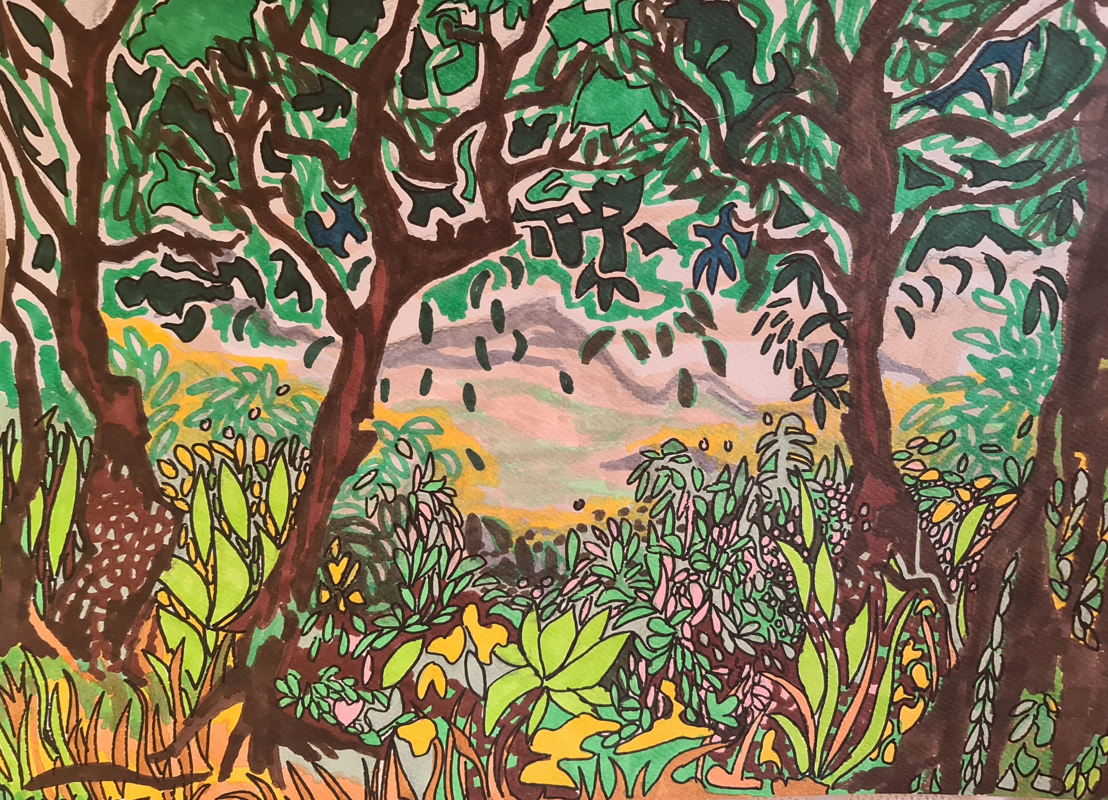 Trees and Undergrowth - Original Contemporary Artwork